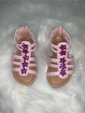 Toddler Pink Floral Gladiator Sandals - Size 5